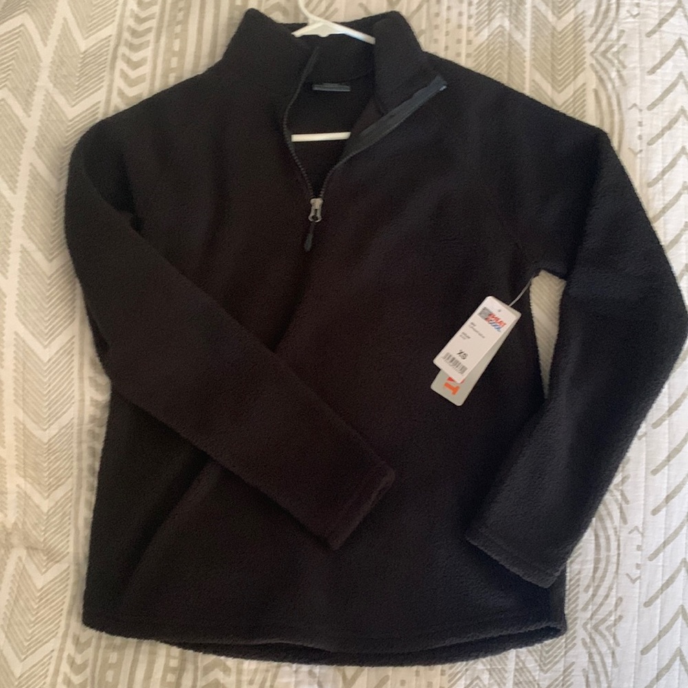 NWT 32 degrees womens half zip black fleece sweatshirt xs small